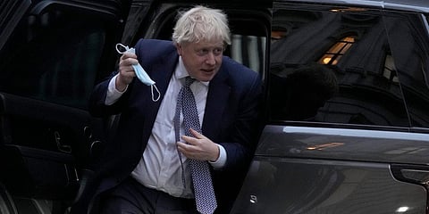 UK Prime Minister Boris Johnson arrives back at 10 Downing Street in London. (File photo| AP)