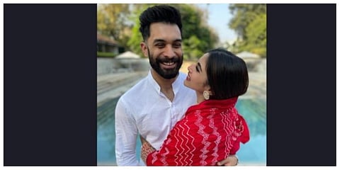 Mouni Roy and Suraj Nambiar. (Photo | Twitter/ Mouni Roy)