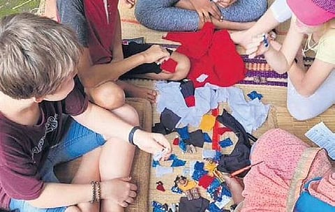 As part of the activities, students have done art installations and clothes line