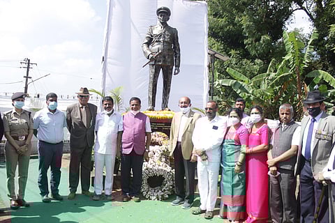 The Field Marshal KM Cariappa Circle in Madikeri (Photo | Express)