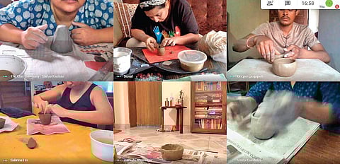 ‘Creativity with Clay’ workshop where the participants crafted a few clay items. (Photo | EPS)