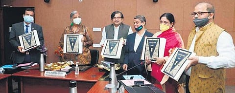 CJ S Muralidhar releasing the Constitution of India in braille and audio formats