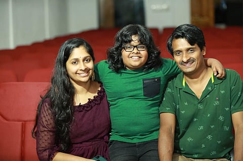 C Vasisht with his parents P Umesh and C Jyothi | Praveesh Shoranur