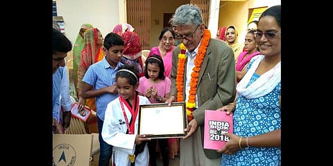Snapshots of Dr Verma at events related to promoting the girl child.