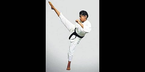The 17-year-old girl is a black belt holder in taekwondo (Photo | Express)
