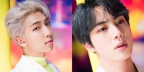 (L-R) RM and Jin from K-pop band BTS.
