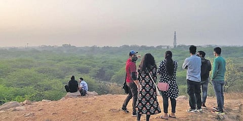 Caleb Call and his team leading a guided tour of  Sanjay Van.
