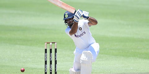 India's Hanuma Vihari plays a shot at the 2nd Test match against South Africa in Johannesburg. (Photo| Twitter)