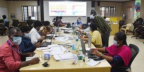 A Covid war room at Teynampet. (Photo | Ashwin Prasath, EPS)