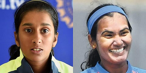 Indian women's team batter Jemimah Rodrigues and seasoned pacer Shikha Pandey. (File photo| PTI)