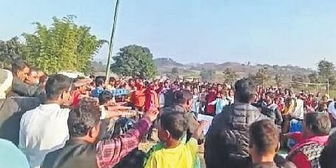 Video grab of Kundikala residents taking the communal pledge. (Photo | EPS)