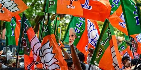 BJP Flags (Photo | PTI)