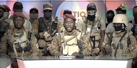 Members of Burkina Faso's army seized control of state television, declaring that the country's coup leader-turned-president, Lt. Col. Paul Henri Sandaogo Damiba, had been overthrown. (Photo | AP)