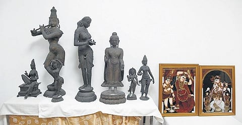 Seven Chola-era idols and two Thanjavur paintings seized on Thursday | R Satish Babu