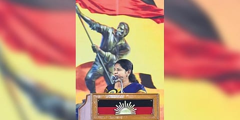Kanimozhi Karunanidhi speaking at DMK GC meeting | Ashwin Prasath