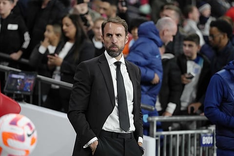 England coach Gareth Southgate watches from the bench during the UEFA Nations League soccer match (Photo | AP)