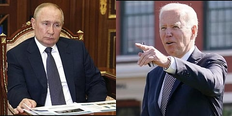 Russian President Vladimir Putin (L), US President Joe Biden (R)