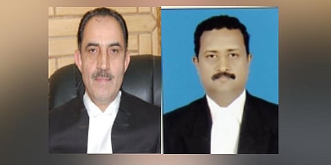 Justice Ali Mohd Magrey (L),  Justice Prasann Bhalachandra Varale (R).  (Photo | bombayhighcourt.nic.in/ jkhighcourt.nic.in)