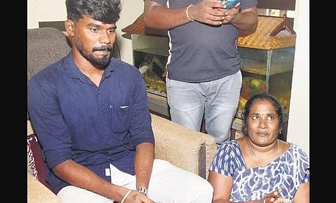 Padmam’s son Selvaraj and her sister Palaniamma at Elanthoor | SHAJI VETTIPURAM