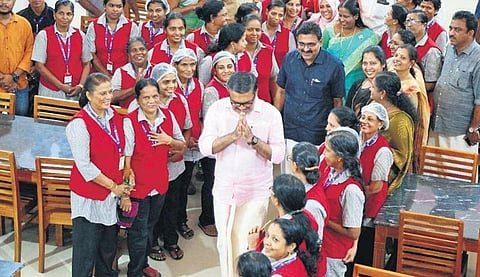 Minister M B Rajesh inaugurating ‘She Lodge’ programme on Tuesday