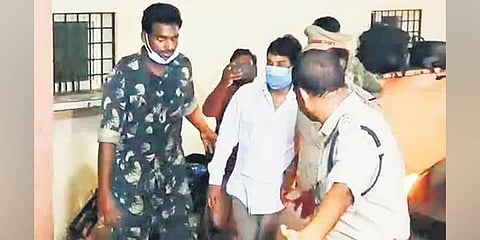 YSRC MLC Ananta Udaya Bhaskar, alias Ananta Babu, at the Kakinada GGH. 