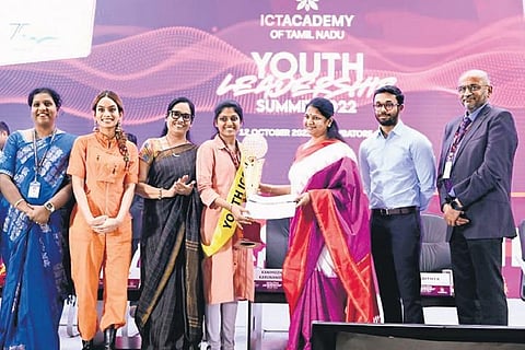 Kanimozhi at youth leadership summit in Coimbatore on Wednesday | Express