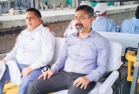 BMRCL MD Anjum Parwez and Rolling Stock & Electrical Director RM Dhoke during the inspection