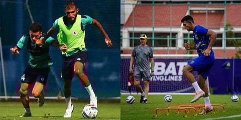 Kerala Blasters FC will look to build on their impressive start to the season when they take on hosts ATK Mohun Bagan in the Indian Super League on Sunday. (Photo | Twitter)