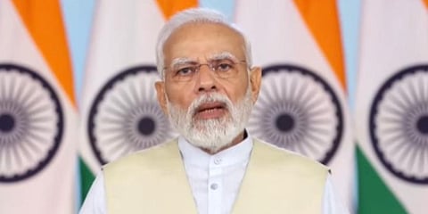 Modi Addressing the inaugural session of All India Conference of Law Ministers and Secretaries. (Photo | Narendra Modi Twitter)