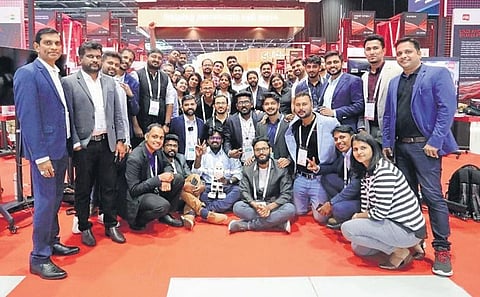 KSUM officials with promoters of startups from Kerala that participated in GITEX Global 2022 in Dubai