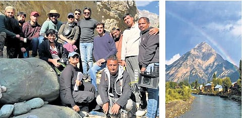 The crew of the film Chahiye Thoda Pyaar at Gurez Valley | express