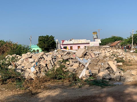Demolition drive in Bet Dwarka (Photo | Dilip Singh Kshatriya)