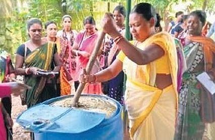 A woman farmer preparing  vermicompost | Express
