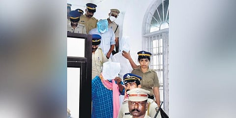 Laila,Mohammed Shafi and Bhagaval Singh being taken into police custody | File pic