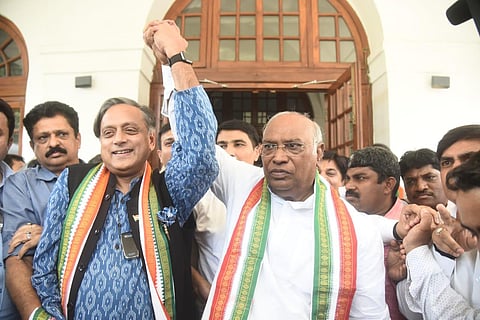 The Congress party elected veteran leader Mallikarjun Kharge as its first non-Gandhi president in 24 years. He will take charge on October 26. With no Gandhi family members in the fray, the election came three years after Rahul Gandhi resigned from the top post citing the Lok Sabha poll debacle in 2019. (Photo | Parveen Negi, EPS)