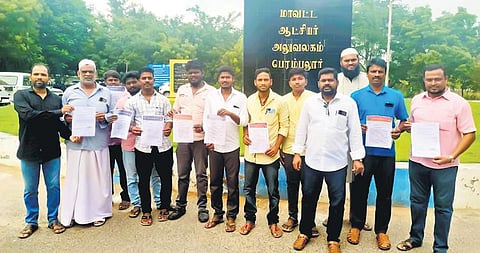 Residents after recently filing a petition for a book fair, at the Collectorate in Perambalur | Express