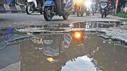 Image of potholes used for representational purposes only