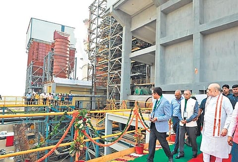 Amit Shah at the launch of a waste-to-energy plant in Tehkhand | Express