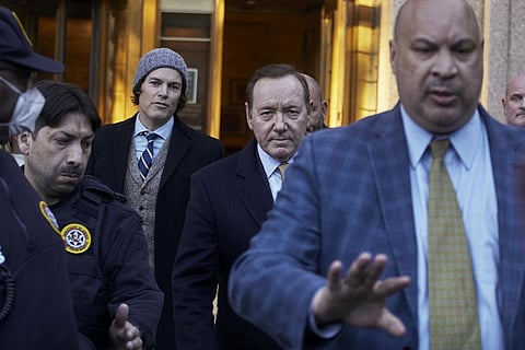 American actor Kevin Spacey, center, leaves the Daniel Patrick Moynihan Court House on Thursday, Oct. 20, 2022, in New York. (Photo | AP)
