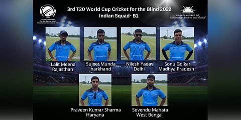 India squad B1. (Photo | Twitter, Cricket Association for the Blind in India)