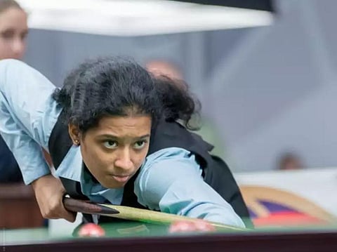 Cueist Anupama Ramachandran. (Photo | Twitter/Cue Sports India)
