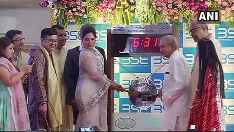 Actor Richa Chadda at the Muhurat trading session at Bombay Stock Exchange. (File Photo | ANI Twitter)