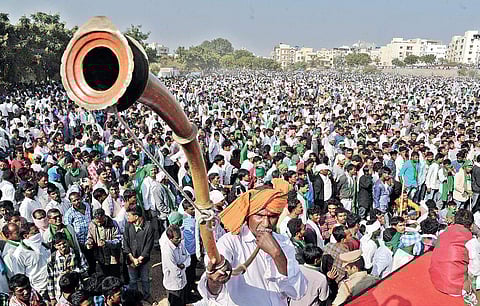 In this representational image,a large number of Adivasis a stadium. (Photo | Express)
