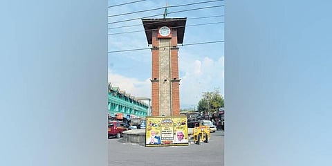 IYSO members have put up a poster on road safety at the iconic Lal Chowk in Srinagar of Jammu & Kashmir