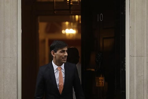 Rishi Sunak outside 10 Downing Street. (File Photo | AP)