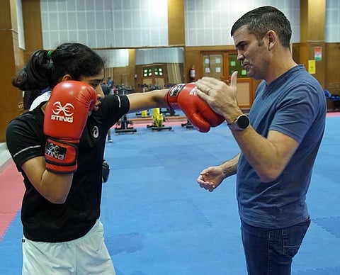 Indian Boxing High Performance Director Bernard Dunne during a training session at NIS, Patiala | BFI