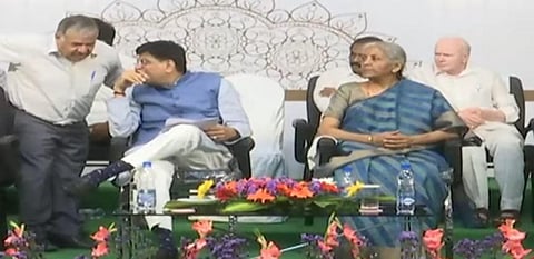 Nirmala Sitharaman addresses the gathering at the inauguration of Kakinada campus of Indian Institute of Foreign Trade at JNTUK Kakinada in Andhra Pradesh.