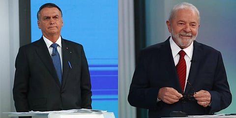 Brazilian President Jair Bolsonaro,(L), and former President Luiz Inacio Lula da Silva will face each other in a runoff on Oct. 30. (Photo | AP)