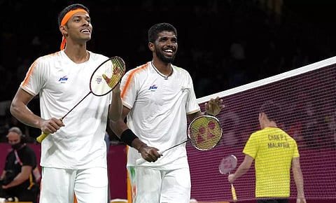 Indian men's duo of Chirag Shetty,(L), and Satwiksairaj Rankireddy. (File Photo | PTI)