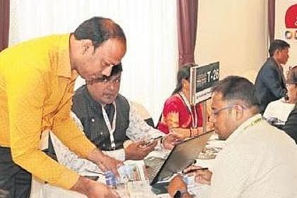 Visitors at Odisha Travel Bazaar exhibition at Hotel Swosti Premium in Bhubaneswar on Friday | Shamim Qureshy